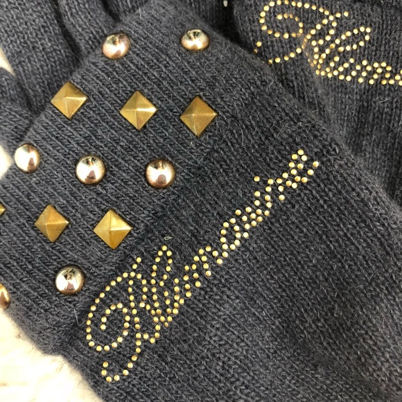 Blumarine opera/ long studded logo gray gloves - Picture 7 of 8